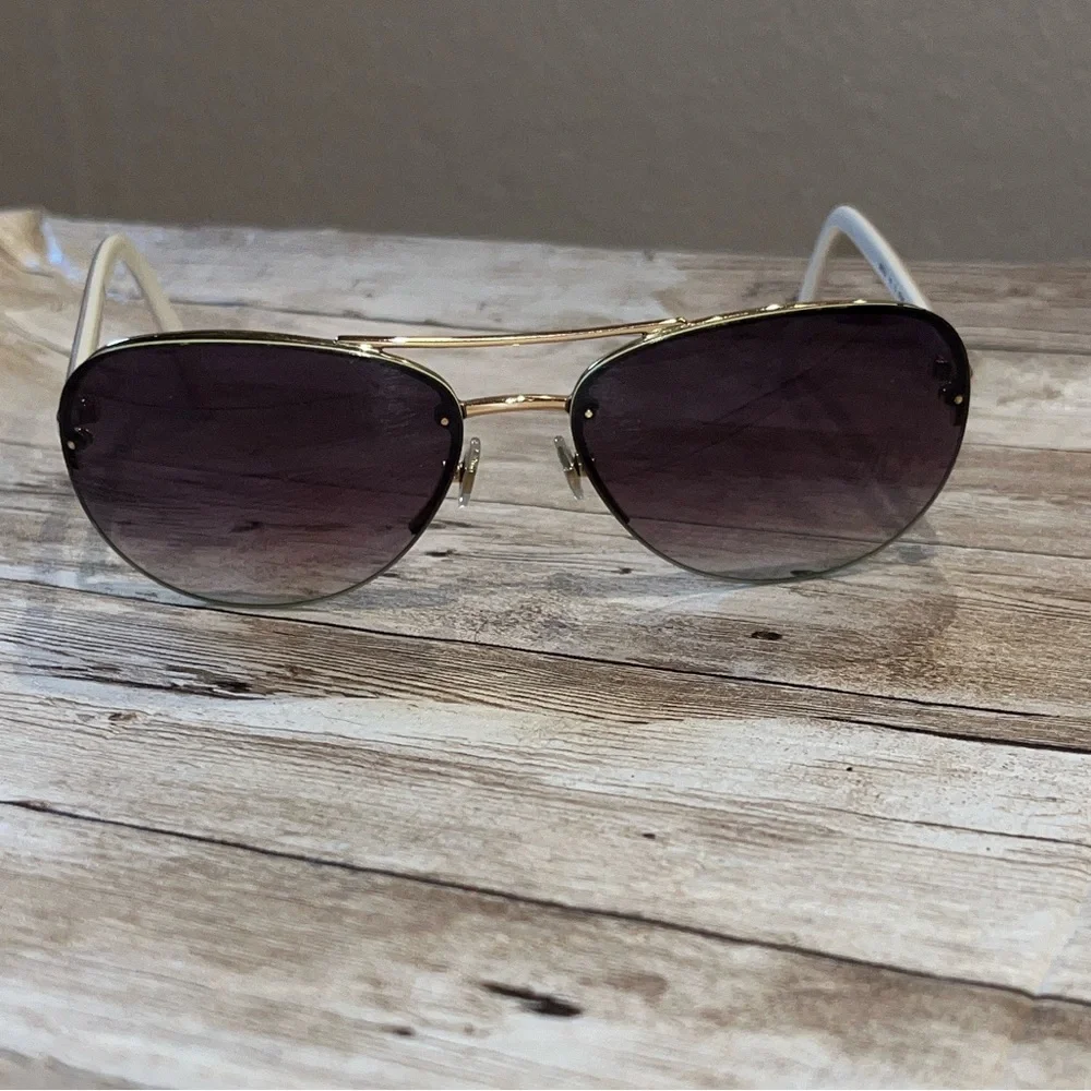 Kate spade Beryl/S small aviator Sunglasses white/gold glitter & gradient lens